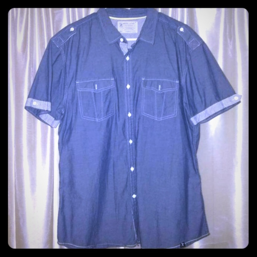 MARC ECKO men’s dress shirt (ashy blue) XL.
